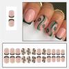 10-Pack Women's Press-On Nails with 3D Butterflies, Glossy Metallic Gray view 2