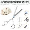 7-Inch Left-Handed Dog Scissors, Japanese VG10 Steel, 50-Tooth Thinning Shears with Blunt Safety Tips, 30% Thinning for Dogs and Cats view 2