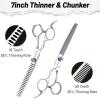 7-Inch Left-Handed Dog Scissors, Japanese VG10 Steel, 50-Tooth Thinning Shears with Blunt Safety Tips, 30% Thinning for Dogs and Cats view 3