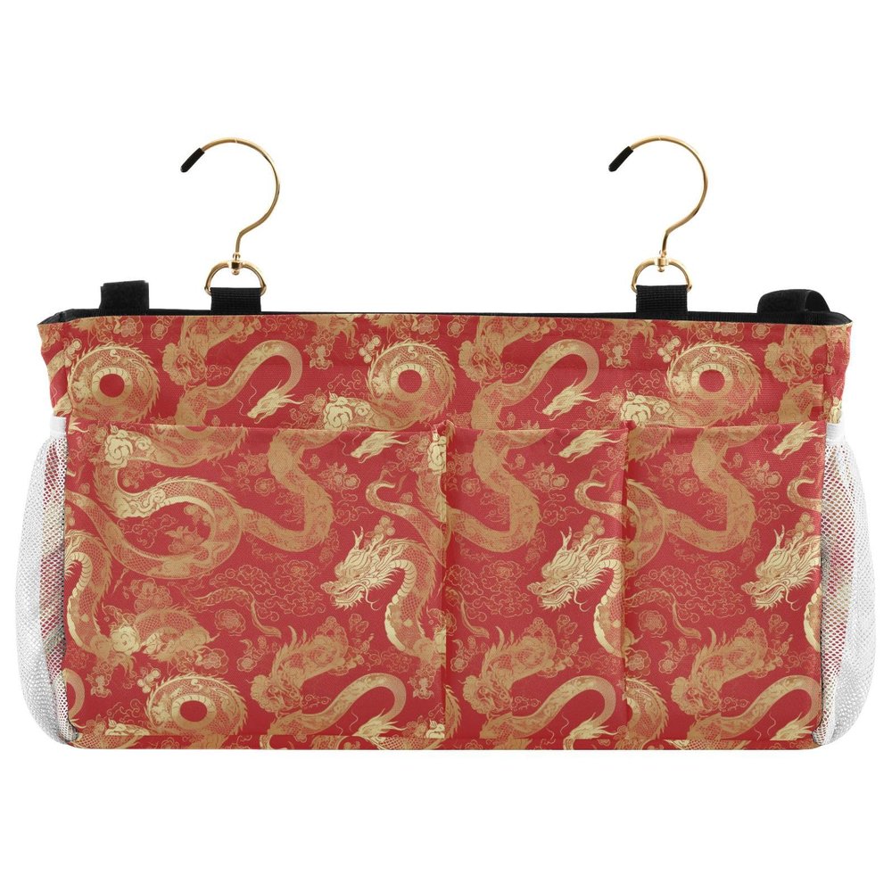 miaozhen Chinese Golden Dragon Bedside Caddy Organizer