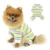 PAIDEFUL Small Dog Pajamas, Colorful Striped 4-Leg Jumpsuit, Yellow, XXL view 1