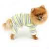 PAIDEFUL Small Dog Pajamas, Colorful Striped 4-Leg Jumpsuit, Yellow, XXL view 2