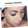 GANAZONO 6-Piece Stainless Steel Scissor-Shaped Eyebrow Tweezers, Precise Cosmetic Tweezers for Women, Makeup Tools for Eyebrow Grooming and Hair Removal, Random Color view 3