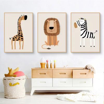 Uixxducc Set of 3 Safari Animal Posters for Baby and Children’s Room, Unframed (30 x 40 cm)