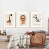 Uixxducc Set of 3 Safari Animal Posters for Baby and Children’s Room, Unframed (30 x 40 cm) view 4