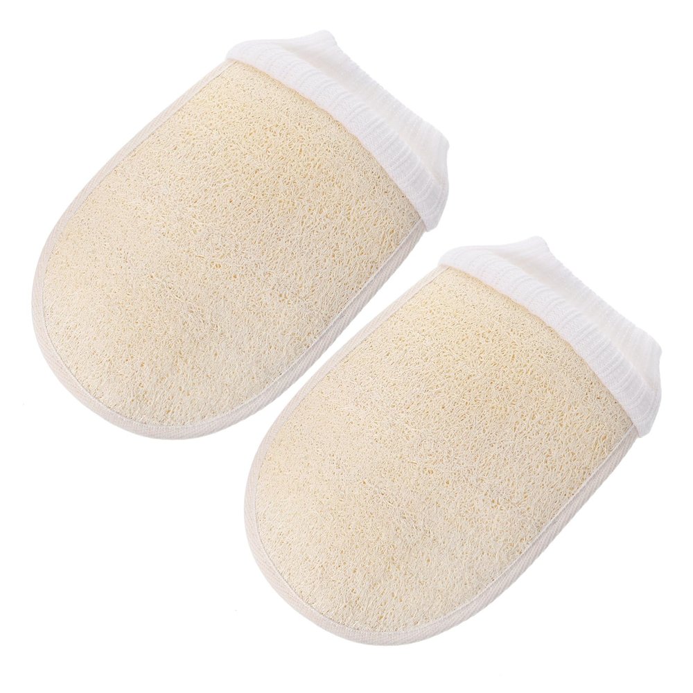 Ipetboom Natural Loofah Exfoliating Gloves, 2-Pack