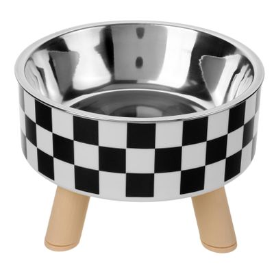 Elevated Stainless Steel Cat Bowl with Anti-Tip Protection