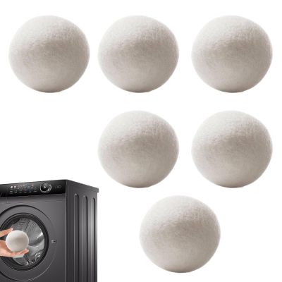 Wool Dryer Balls, Natural Fabric Softener, 6-Pack