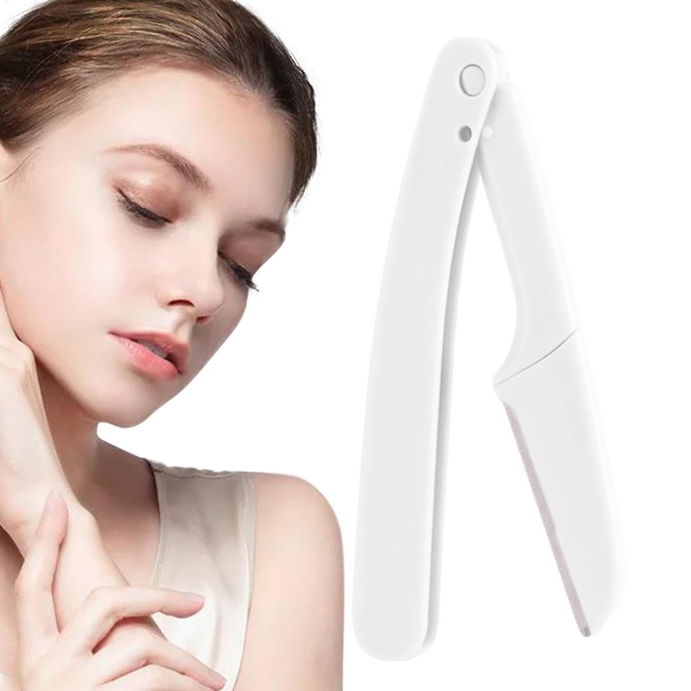 Foldable Eyebrow Trimmer and Facial Razor for Women