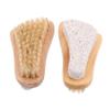 Foot Care Brush with Pumice Stone and Wooden Handle, 2-Pack view 1