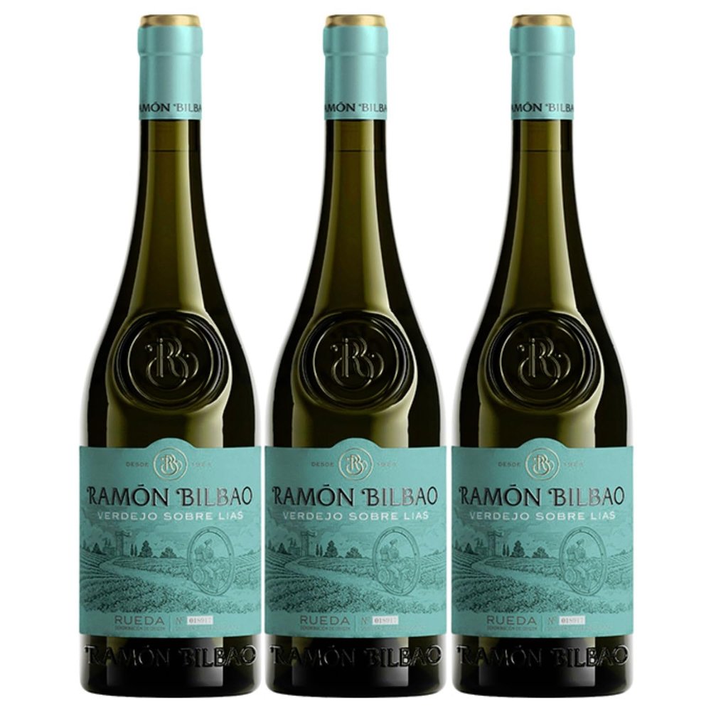 Bodegas Ramón Bilbao Edición Verdejo Sobre Lías Dry White Wine, Rueda, Spain, incl. FeinWert E-Book (3 x 0.75 L)
