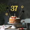 37th Birthday Cake Topper Set, Glitter Happy Birthday Decoration view 3
