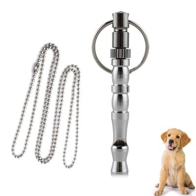 AHEJIOO High-Frequency Dog Whistle, Adjustable Stainless Steel, Silver