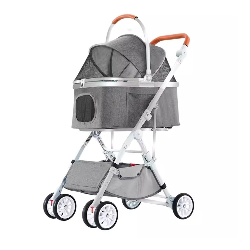 Pet Stroller for Small and Medium Dogs and Cats, 4 Wheels, Removable Storage Basket