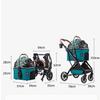 Foldable Dog Stroller with Cup Holder and Removable Carrier for Small and Medium Dogs view 2
