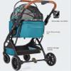 Foldable Dog Stroller with Cup Holder and Removable Carrier for Small and Medium Dogs view 4