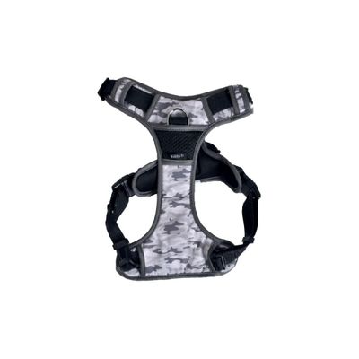 Bobby Camouflage Comfort Dog Harness, 23 cm Back Length, Double Metal Ring, Gray Camouflage, XS, 36–43 cm Chest