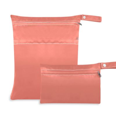 Amooorous Peach Wet/Dry Bags with Zippers, 2-Pack