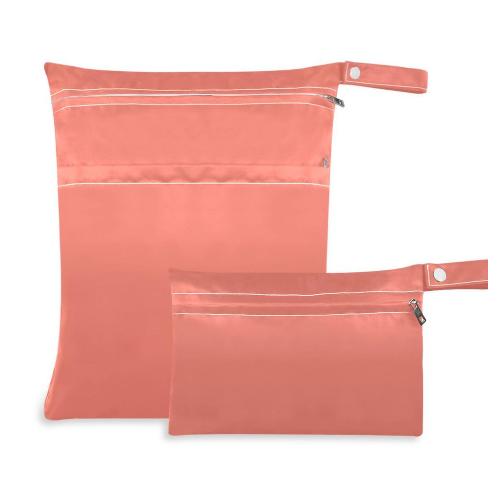Amooorous Peach Wet/Dry Bags with Zippers, 2-Pack