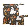 Amooorous Cartoon Wet/Dry Bags with Yellow Halloween Pumpkin, Zippered, Waterproof, 2-Pack view 1