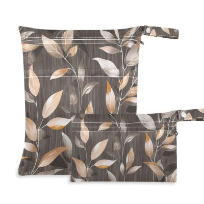 Amooorous Reusable Wet/Dry Bags, Gray-Brown, 2-Pack, with Handles
