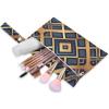 Amooorous Flat Pouches with Geometric Guilloche Checkerboard Pattern, Stain-Resistant, with Handles, for Swimsuits, Gym and Beach, 2-Piece Set view 2