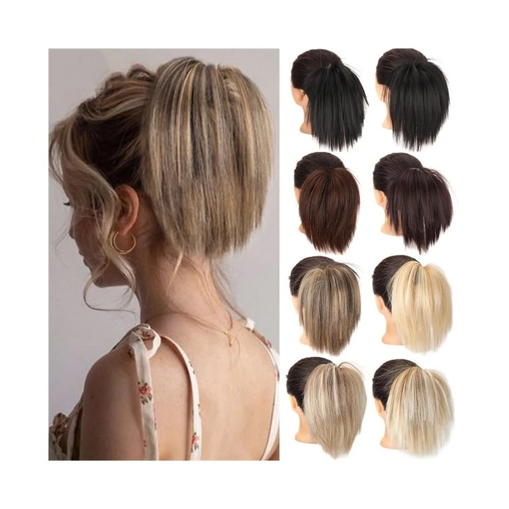 Synthetic Messy Bun Hairpiece with Elastic Band (Black