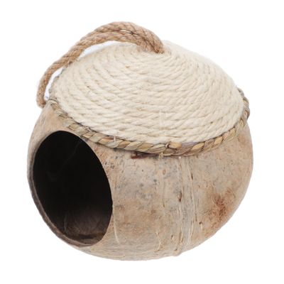 Toddmomy Coconut Shell Birdhouse, Hanging Small Pet Nest, Pink
