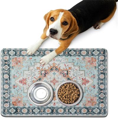 FANSU Dog Bowl Mat, Blue, 20x30cm