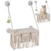 Vobumix Macramé Cat Hammock, Handwoven Hanging Cat Bed and Window Perch view 1