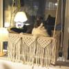 Vobumix Macramé Cat Hammock, Handwoven Hanging Cat Bed and Window Perch view 2