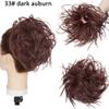 ZENY896V Messy Bun Hairpiece with Elastic, Synthetic Curly Chignon, Dark Auburn view 2