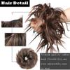 ZENY896V Messy Bun Hairpiece with Elastic, Synthetic Curly Chignon, Dark Auburn view 3