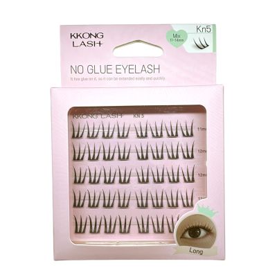 KKONGLASH Kn5 False Eyelashes, Glue-Free, Long Mixed Length (1114 mm), DIY Makeup