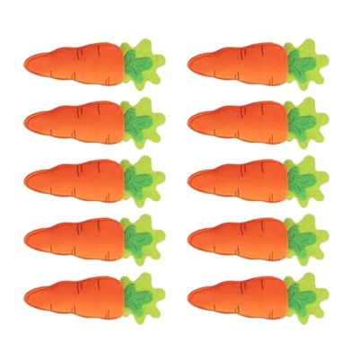 Vdaxvme Easter Carrot-Shaped Cutlery Pockets, 10-Pack