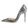 EDEFS Everyday High Heels, 10 cm Stiletto Heel, D'Orsay Design for Bro Dates & Festivals, Flower White, EU 39 view 2