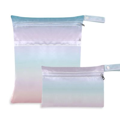 Amooorous Washable Bag with Carry Handles for Baby Diapers and Swimming, Powder Blue, 2-Pack