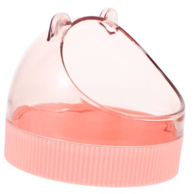 Compact Pink Acrylic Hamster Bowl for Food and Water