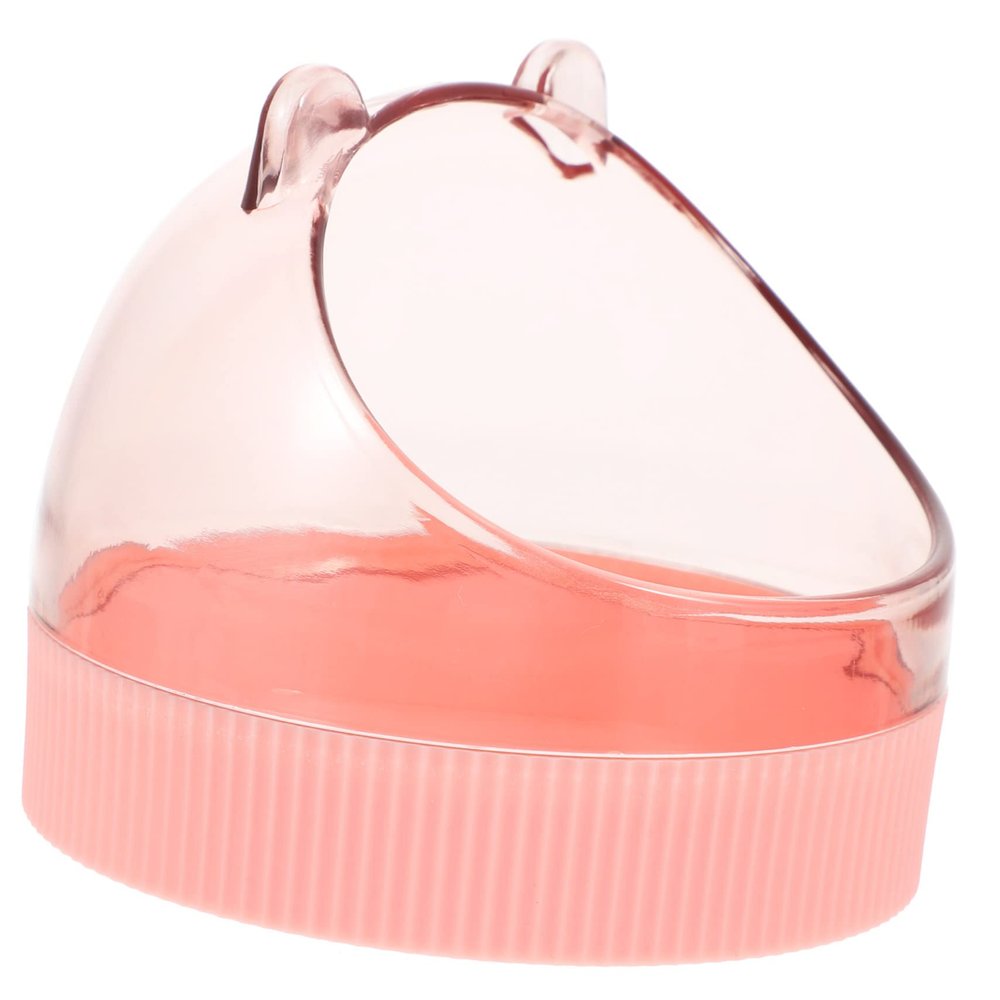Compact Pink Acrylic Hamster Bowl for Food and Water