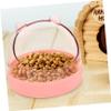 Compact Pink Acrylic Hamster Bowl for Food and Water view 2