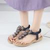 Women's Glitter Heeled Sandals with Rhinestones, Open-Toe Beach Sandals view 2