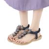 Women's Glitter Heeled Sandals with Rhinestones, Open-Toe Beach Sandals view 3