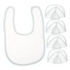 HEMOTON 5-Pack Cotton Bibs for Boys and Girls, Unisex Drool and Feeding Bibs with Snap Closure, White view 1