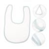 HEMOTON 5-Pack Cotton Bibs for Boys and Girls, Unisex Drool and Feeding Bibs with Snap Closure, White view 3