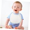 HEMOTON 5-Pack Cotton Bibs for Boys and Girls, Unisex Drool and Feeding Bibs with Snap Closure, White view 4