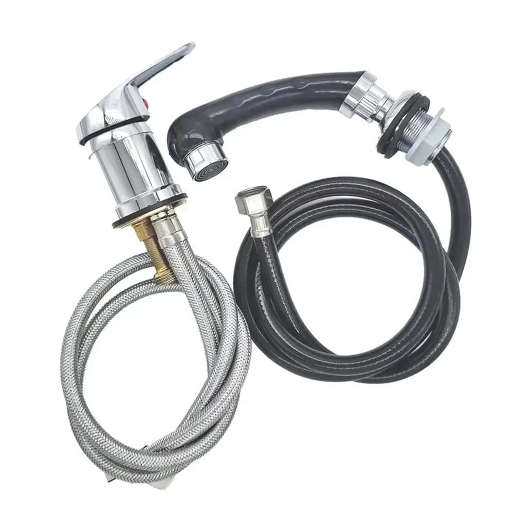 Luobannm Hair Washing Basin for Hair Salons, Hot and Cold Water Lines, Shower Hose, Faucet Replacement Set