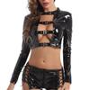 SNOMYRS Y2K Gothic Racewear Latex Lingerie Set, Plus Size view 1