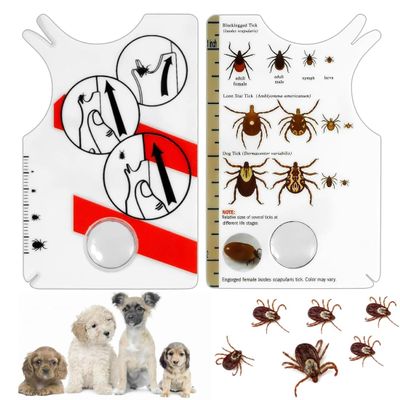 WUSJCOF Tick Removal Card with Magnifier - 2 Pack