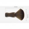 Vyloky Natural Barber Neck Brush with Wood Handle, Soft Natural-Fiber Bristles, Easy to Clean (15 cm, Brown) for Salon and Home view 3