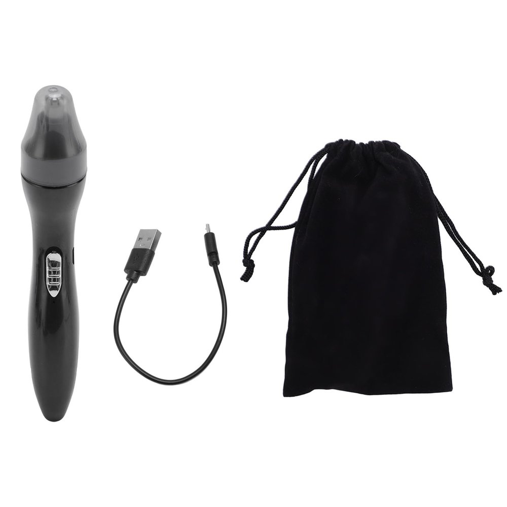 Nose Hair Clipper, Rechargeable Portable Electric Facial Hair Trimmer with Double-Edged Blades and Storage Bag